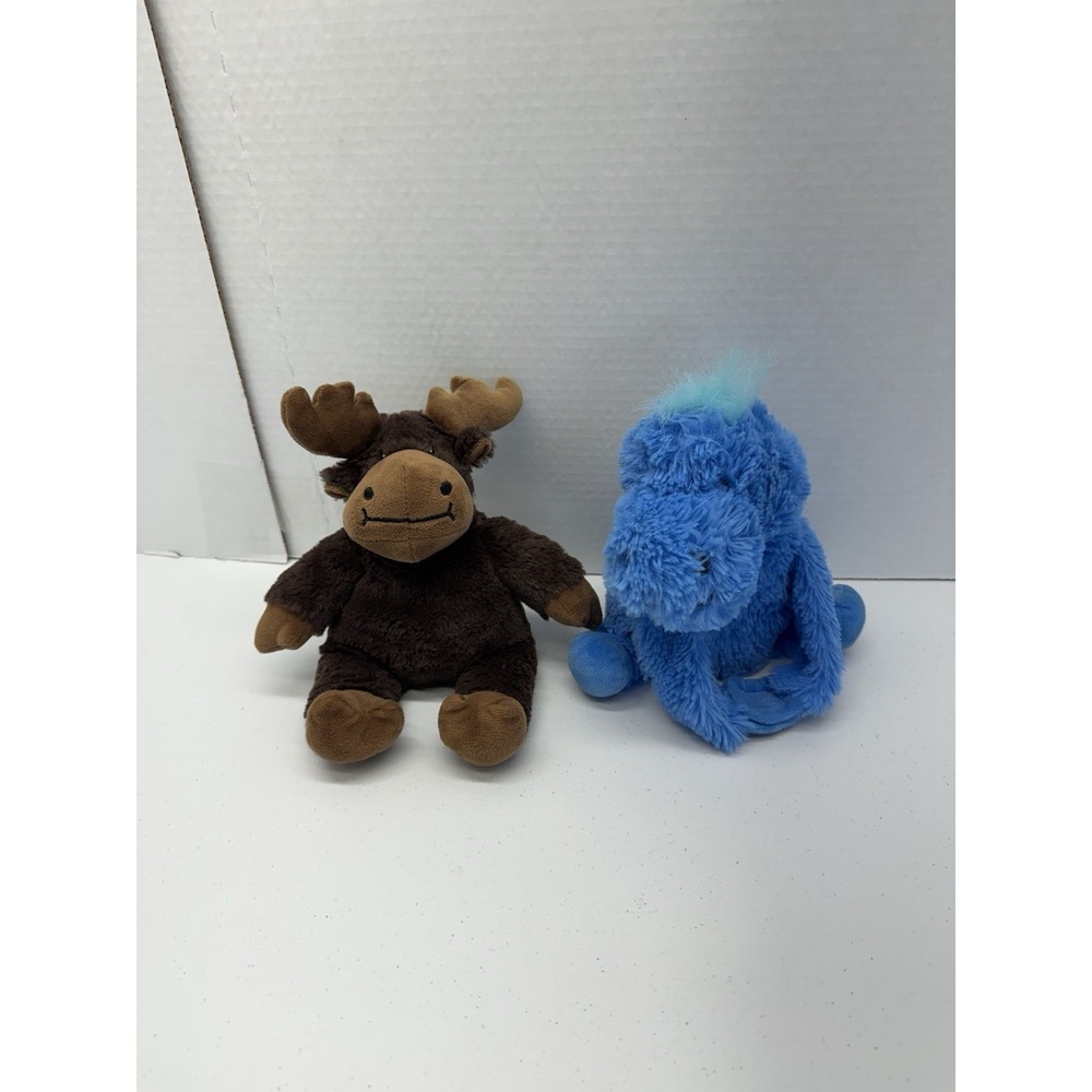 Warmies Blue Dinosaur And Brown Moose Plush